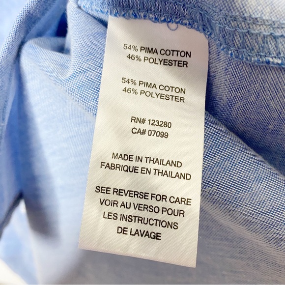 Travis Mathew Button Down Shirt Short Sleeve Pima Cotton Casual Golf Blue Medium - Picture 5 of 6